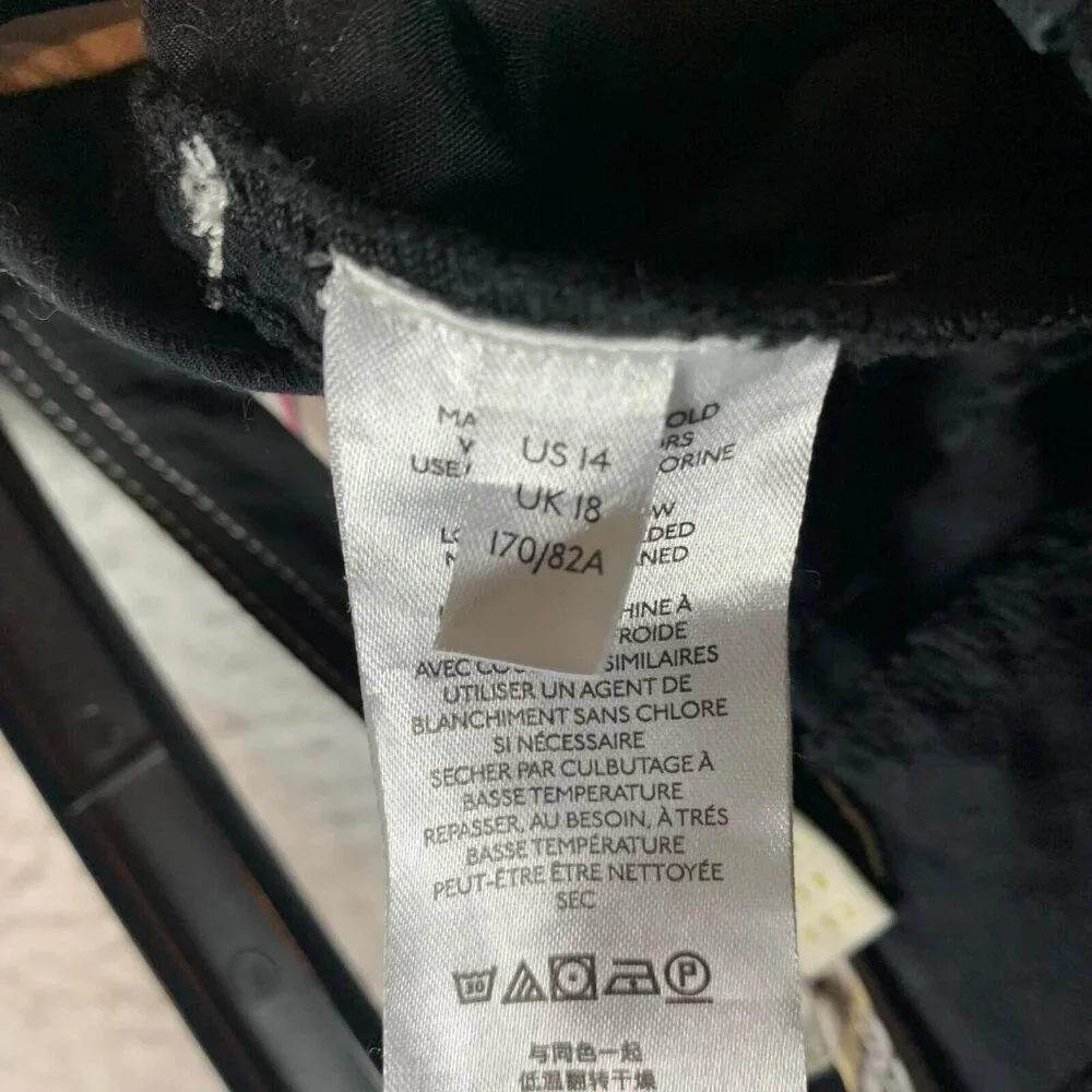Maeve by Anthropologie Women's Cotton Stretch Black Casual Capri Pants Size‎ 14